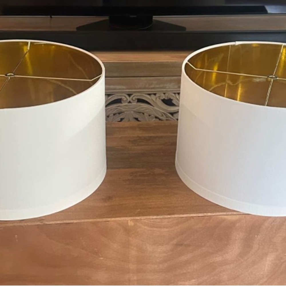 Elegant White and Gold Lamp Shades